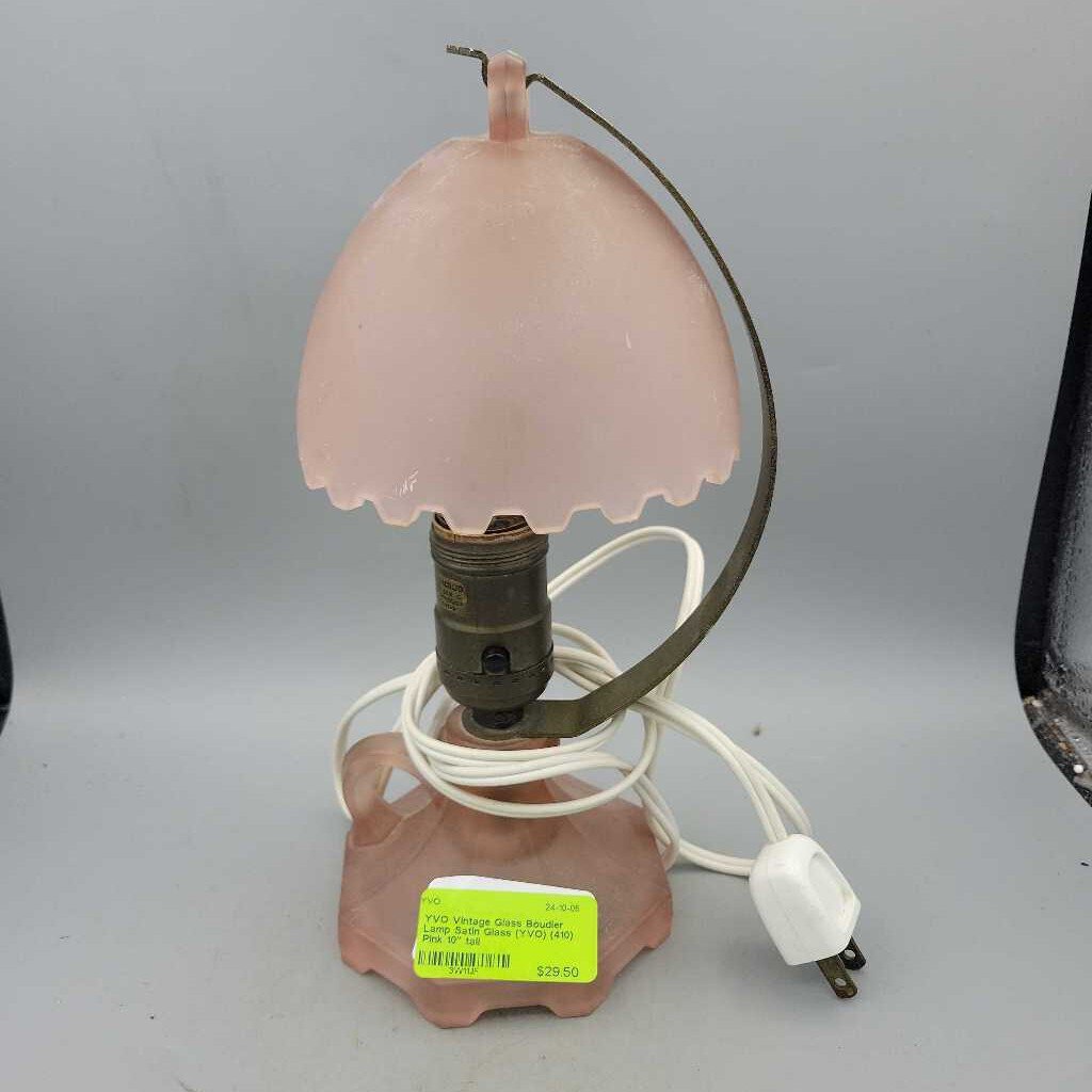 Vintage Glass Boudier Lamp Satin Glass (YVO) (410)