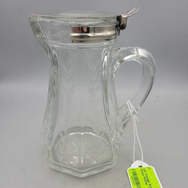 Vintage Syrup Etched Glass Pitcher 3251 (DS)