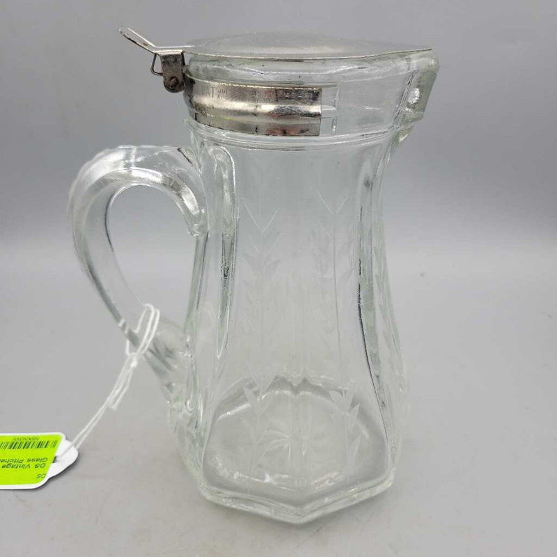 Vintage Syrup Etched Glass Pitcher 3251 (DS)