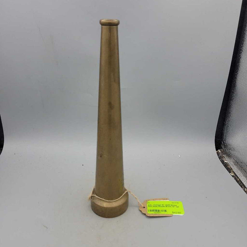 Vintage 10" Solid Brass Fire Hose Nozzle