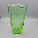 Vintage Uranium Green Glass Vase