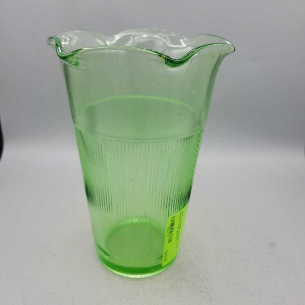 Vintage Uranium Green Glass Vase