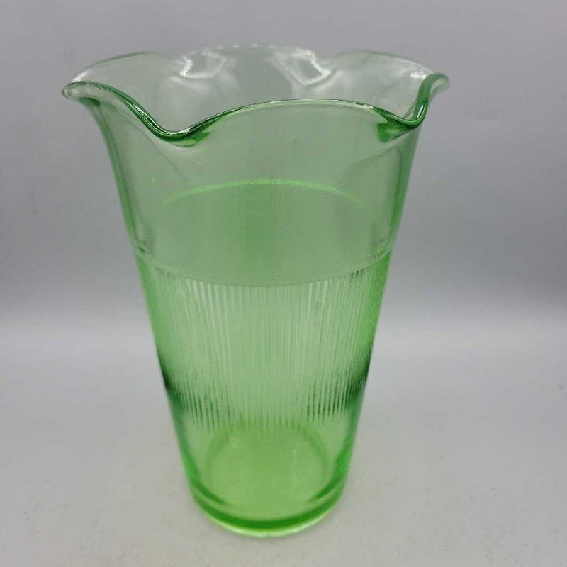 Vintage Uranium Green Glass Vase