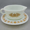 Pyrex Butterfly Gold Gravy Boat and plate (RHA)