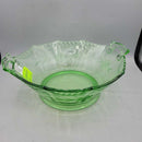 Green Depression Etched Glass Bowl (RHA)