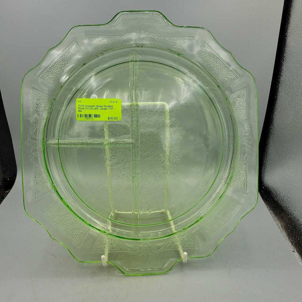 Uranium Glass Divided Plate (YVO) 410