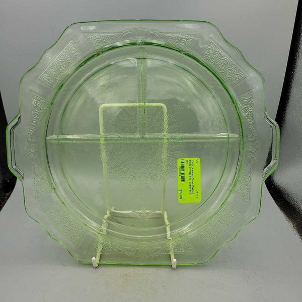 Uranium Glass Divided Plate (YVO) 410