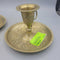 Pair Etched Brass Candleholders w Handles (CM0604)