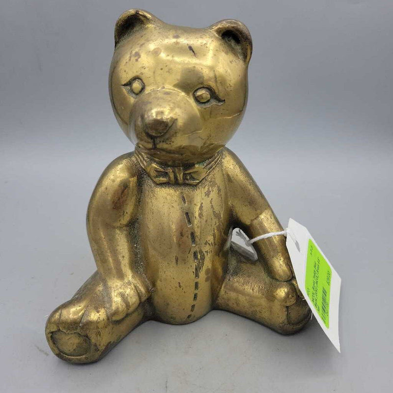 Brass Teddy Bear Bank (0091) (MCOL)