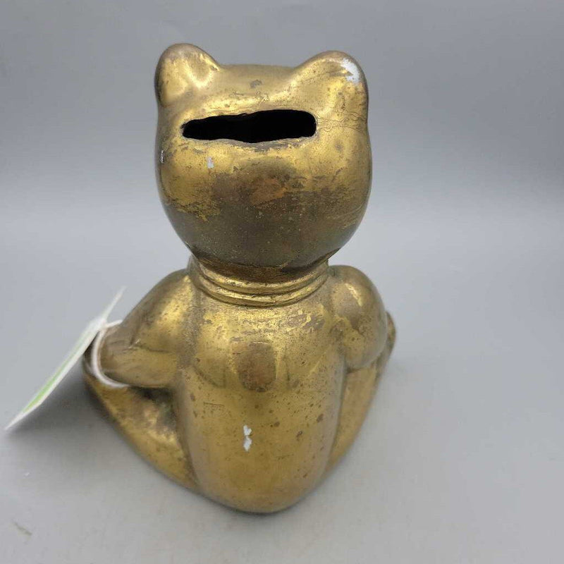 Brass Teddy Bear Bank (0091) (MCOL)