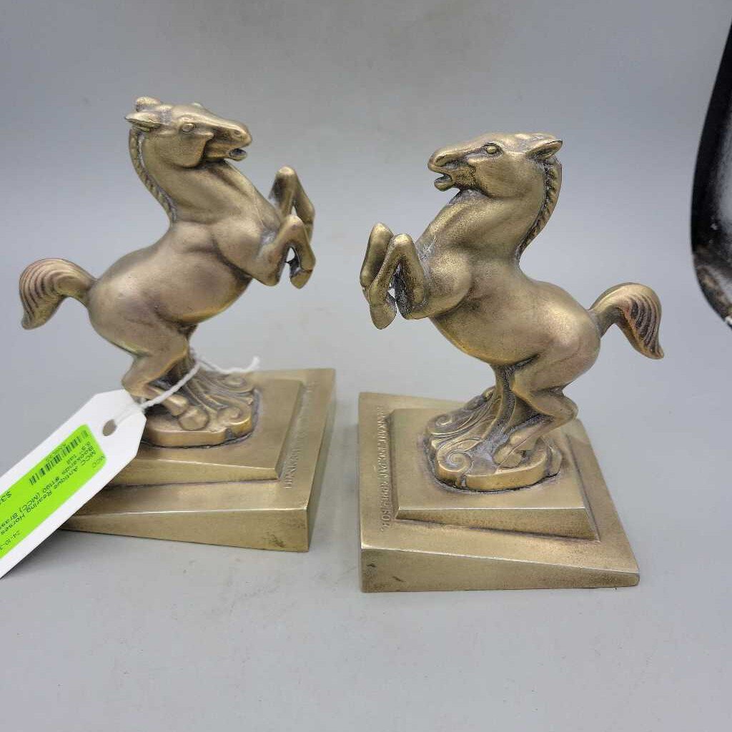 Antique Rearing Horses Bookends #1190 (MCC)