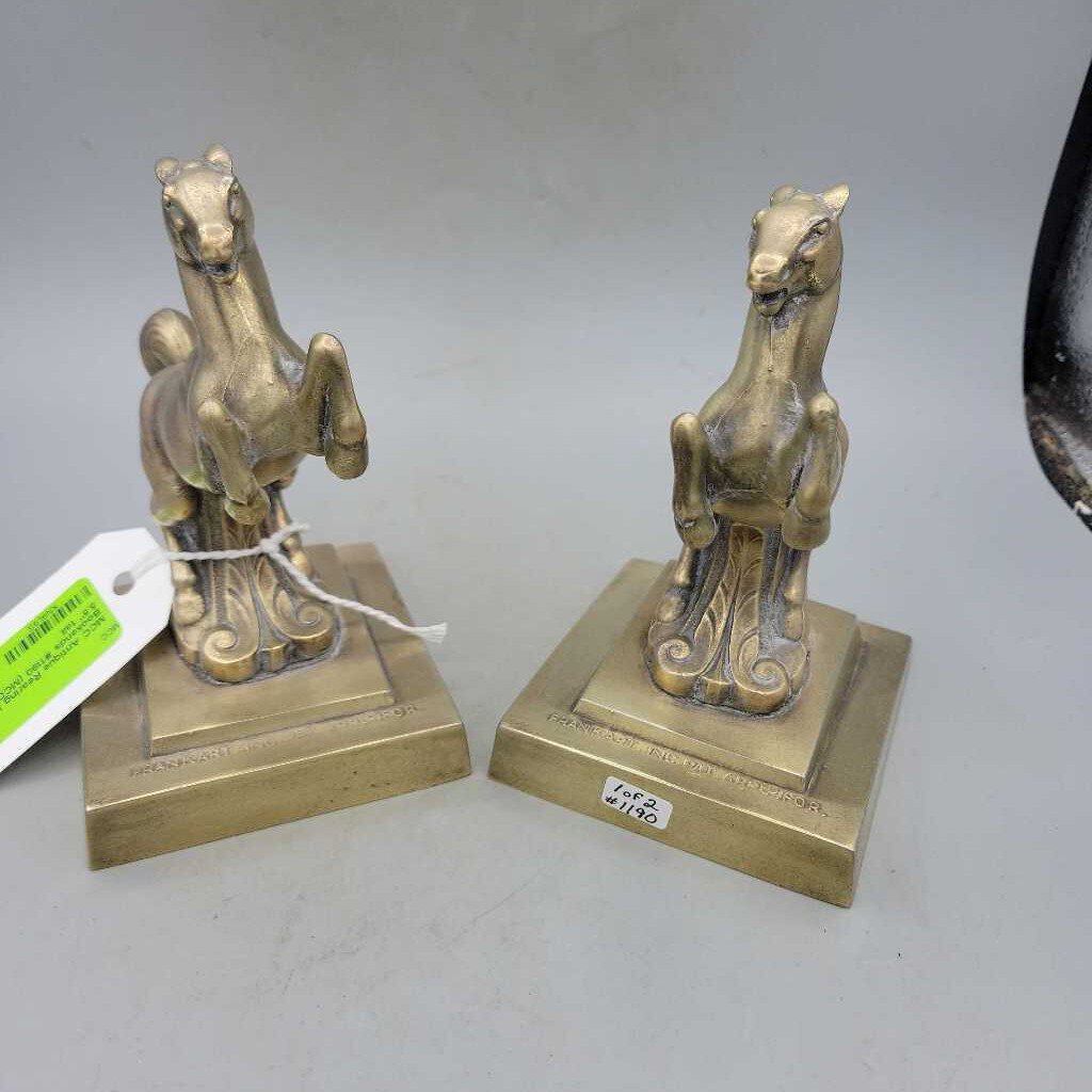 Antique Rearing Horses Bookends #1190 (MCC)