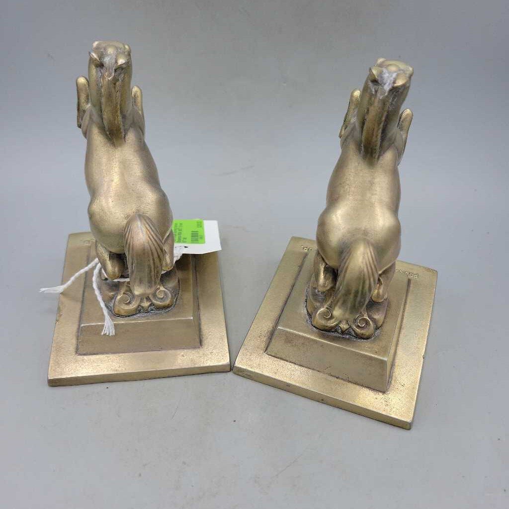 Antique Rearing Horses Bookends #1190 (MCC)