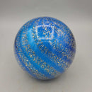 Blue and silver glass Ball Paperweight (JH49)