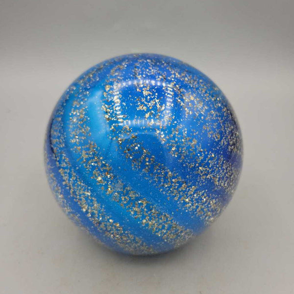 Blue and silver glass Ball Paperweight (JH49)