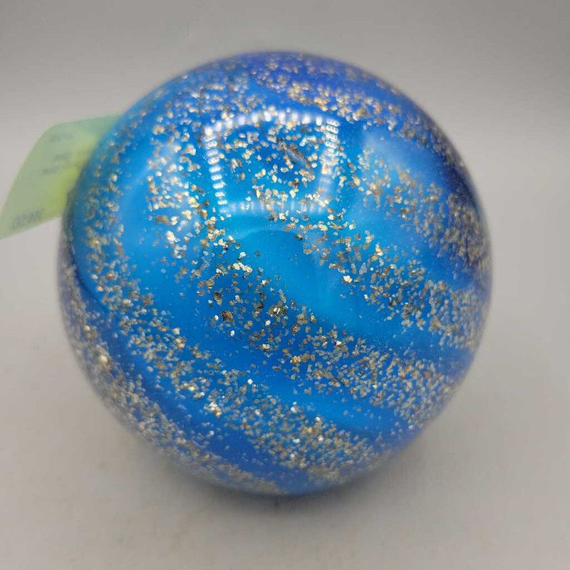 Blue and silver glass Ball Paperweight (JH49)