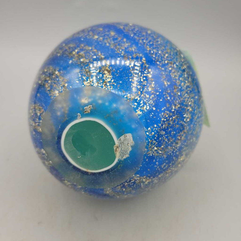 Blue and silver glass Ball Paperweight (JH49)