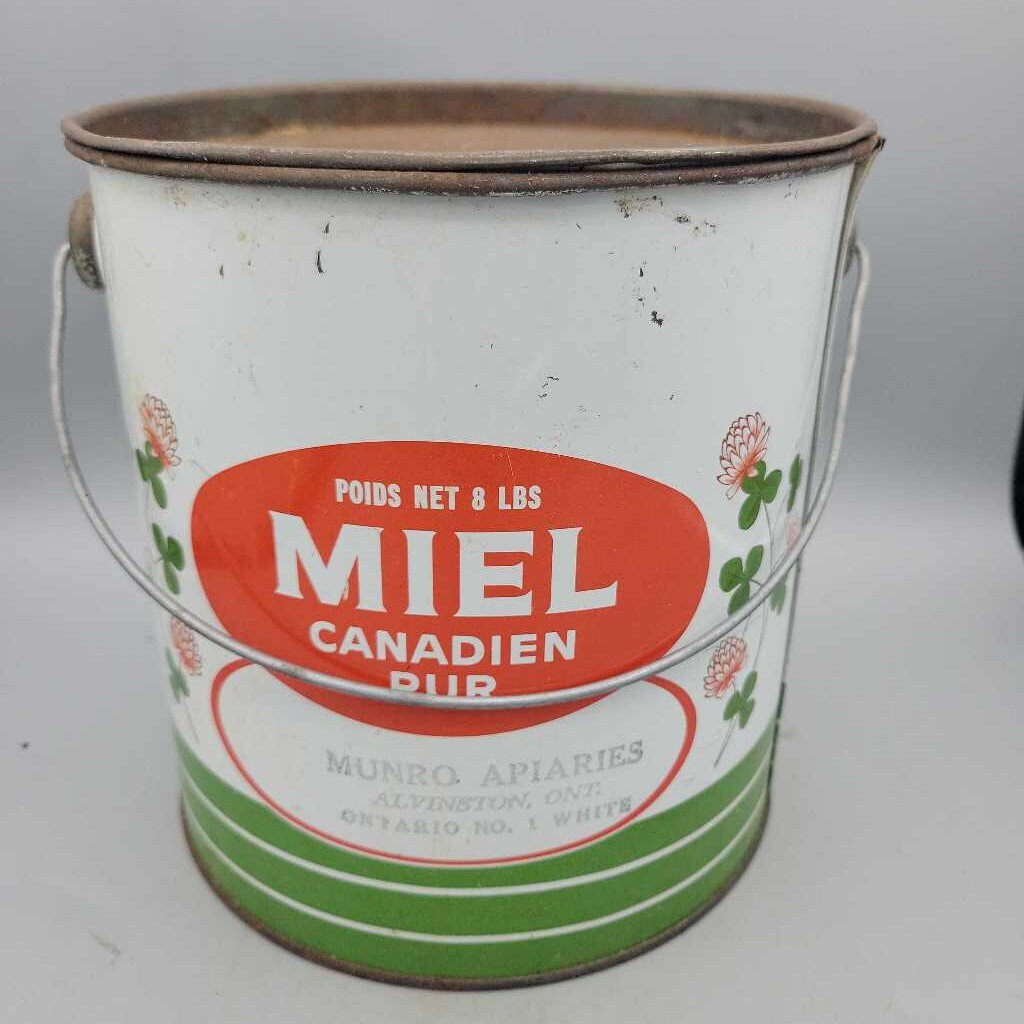 Pure Canadian Honey Tin Pail Alvinston Ontario 8 lbs (JAS)