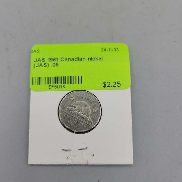 1961 Canadian nickel (JAS)