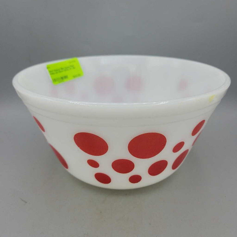 Federal Milk Glass Red Polka dot Bowl