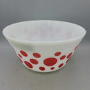 Federal Milk Glass Red Polka dot Bowl