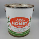 Pure Canadian Honey Tin Pail w lid Alvinston Ontario (JAS)