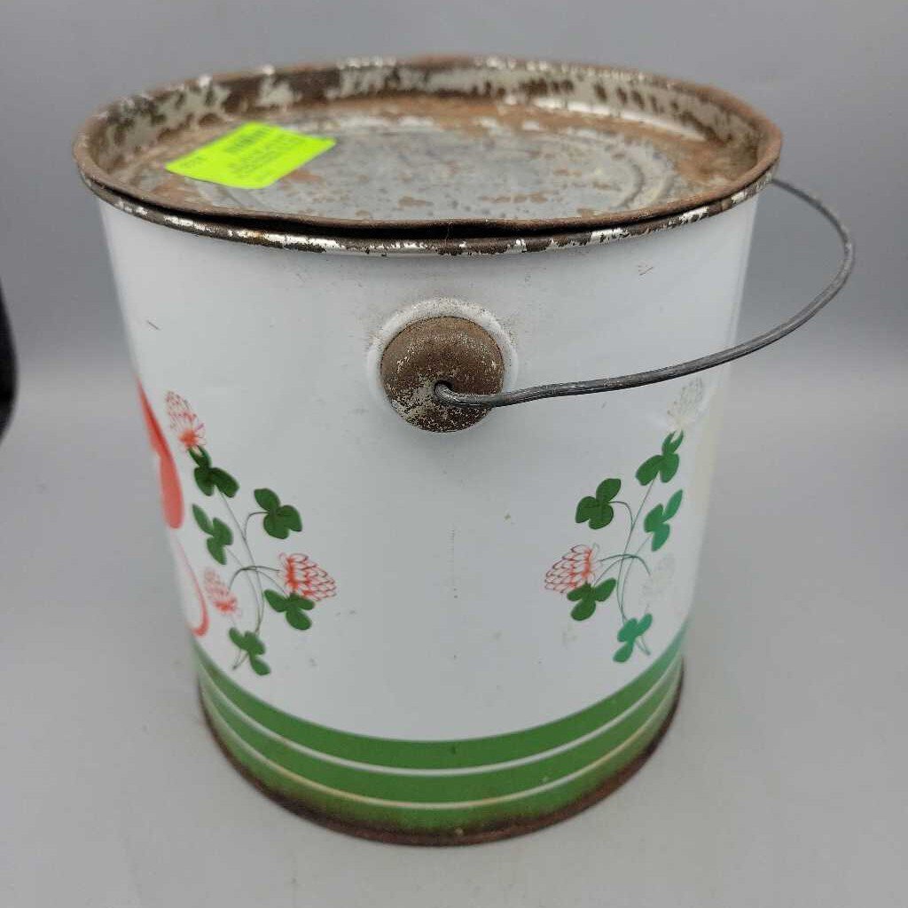 Pure Canadian Honey Tin Pail w lid Alvinston Ontario (JAS) Pure Canadian Honey Tin Pail w lid Alvinston Ontario (JAS)