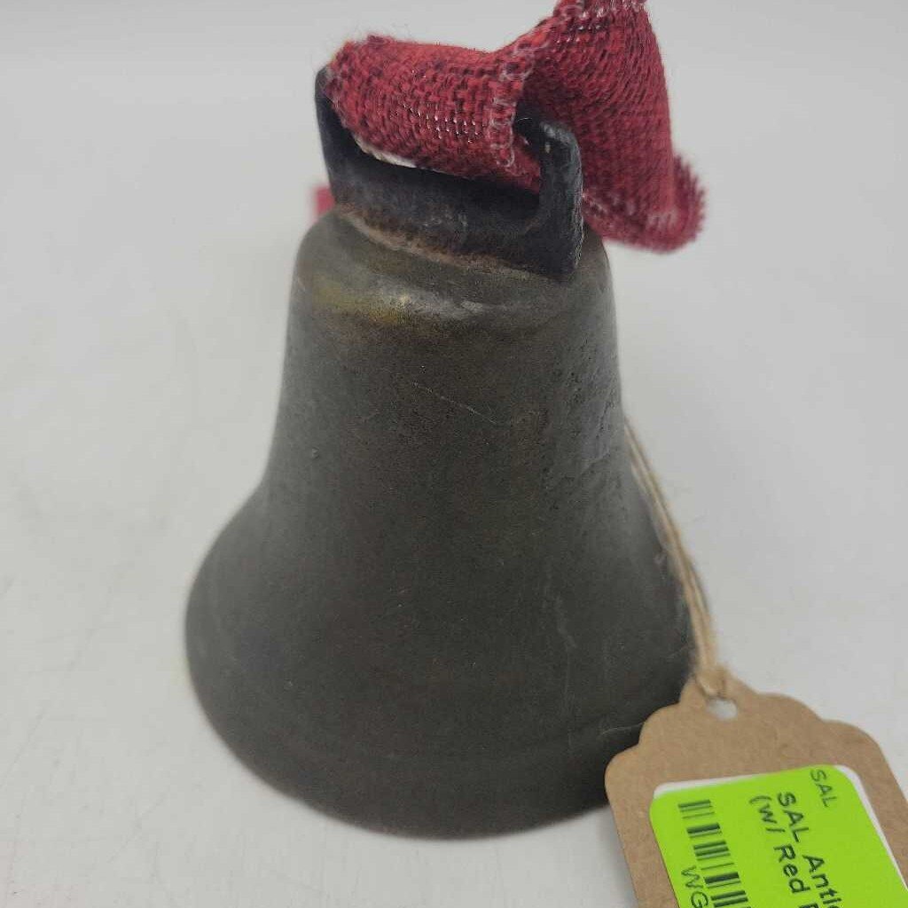 Antique 3" Brass Bell (w/ Red Ribbon) (SAL)