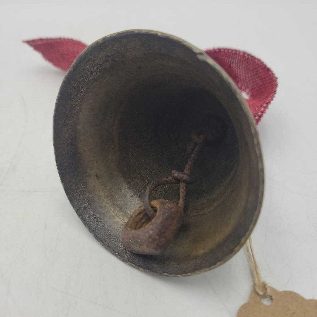 Antique 3" Brass Bell (w/ Red Ribbon) (SAL)