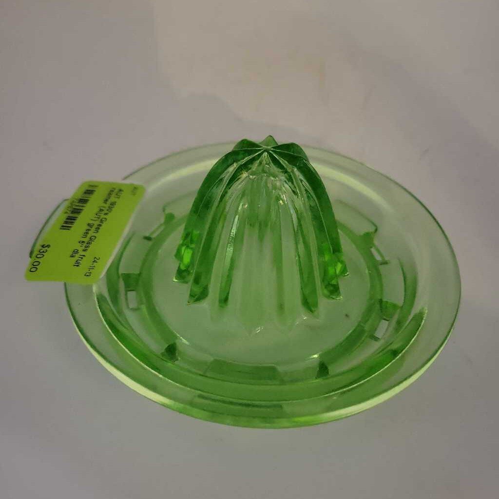 1930's Green Glass fruit reamer (AUT)