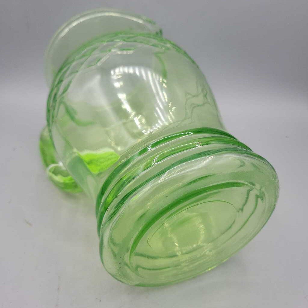 Green Dep. Uranium Glass Pitcher (NS) #4193