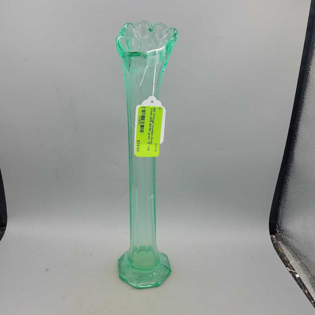 Vintage Uranium Glass Vase (NS) #4193