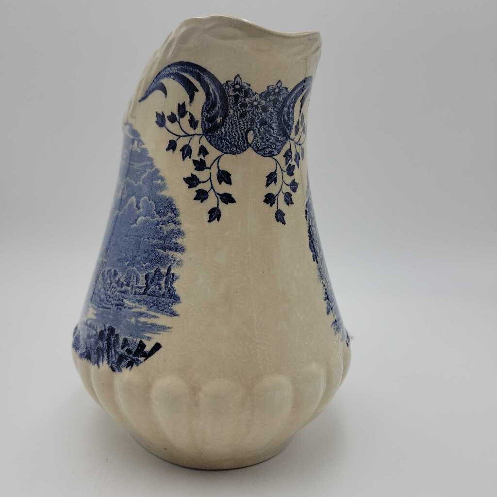 Blue Toile ironstone jug (BK)