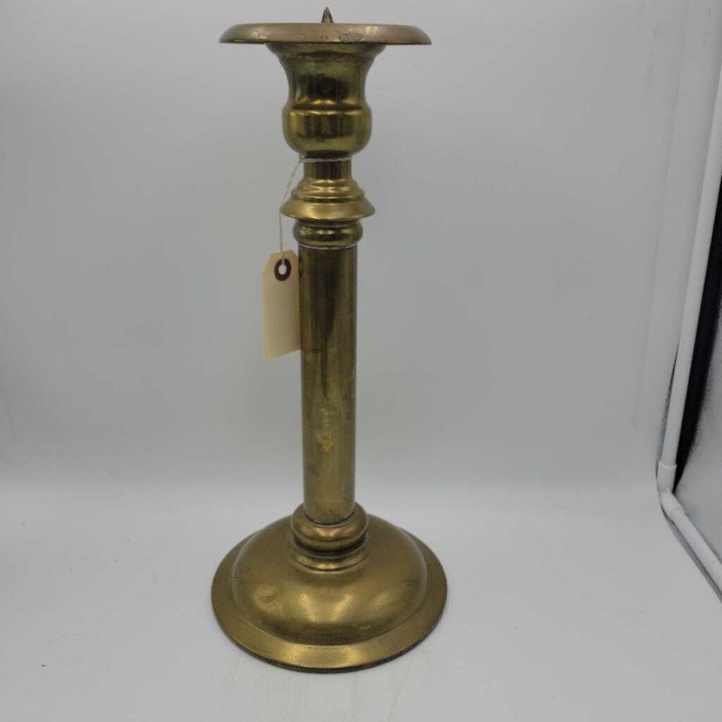 Vintage Brass Pillar Candle Holder {K} (WDV) WDV1703