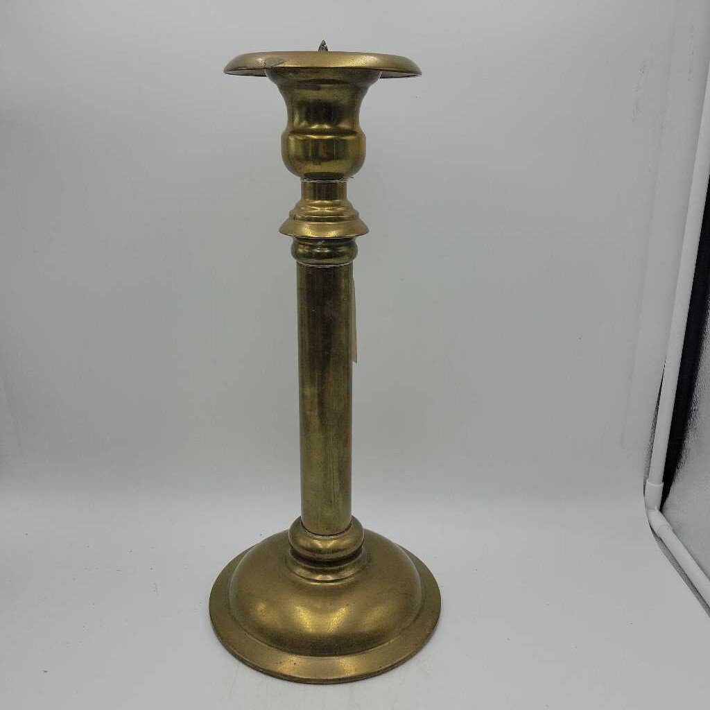 Vintage Brass Pillar Candle Holder {K} (WDV) WDV1703