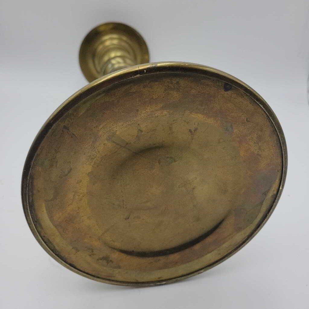 Vintage Brass Pillar Candle Holder {K} (WDV) WDV1703