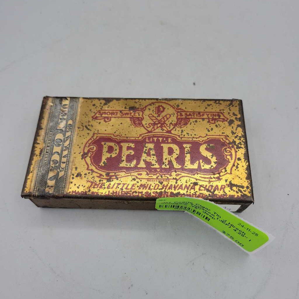 Pearls Cigar Tin J Hirsch Montreal Tobacco (JEF)