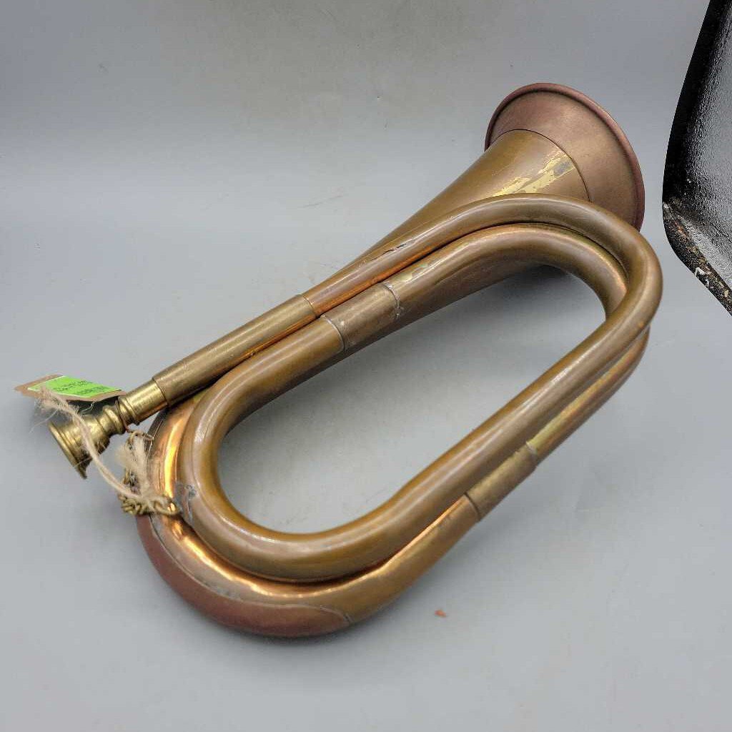 Vintage Copper & Brass Bugle (11" Long) (SAL)