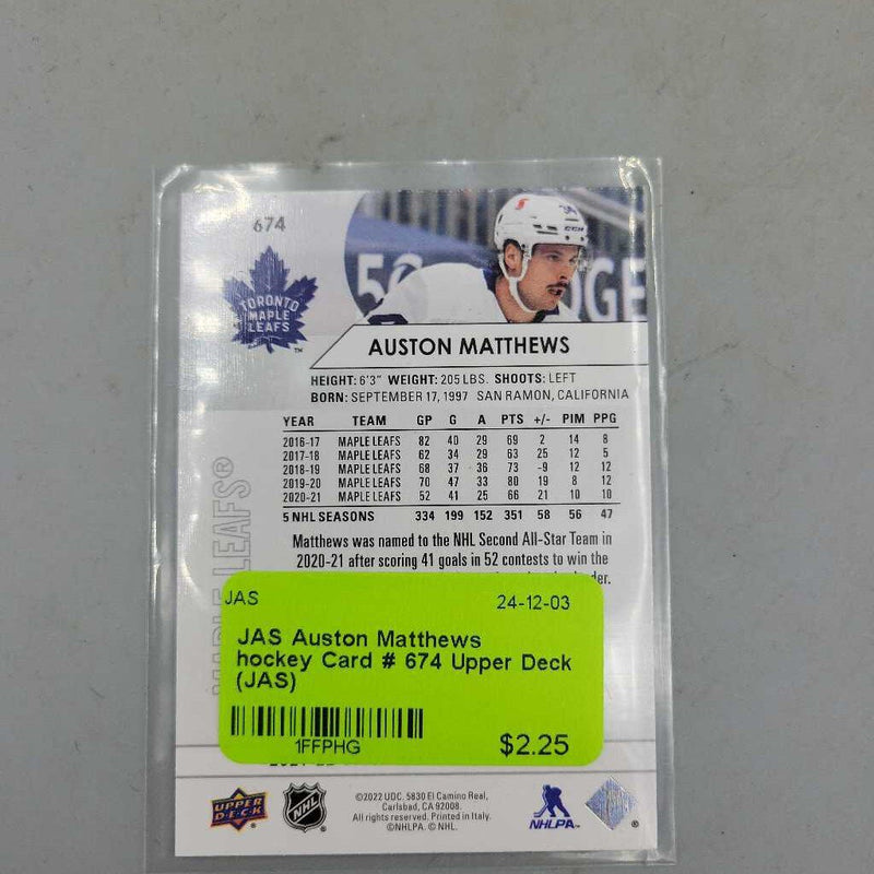 Auston Matthews hockey Card