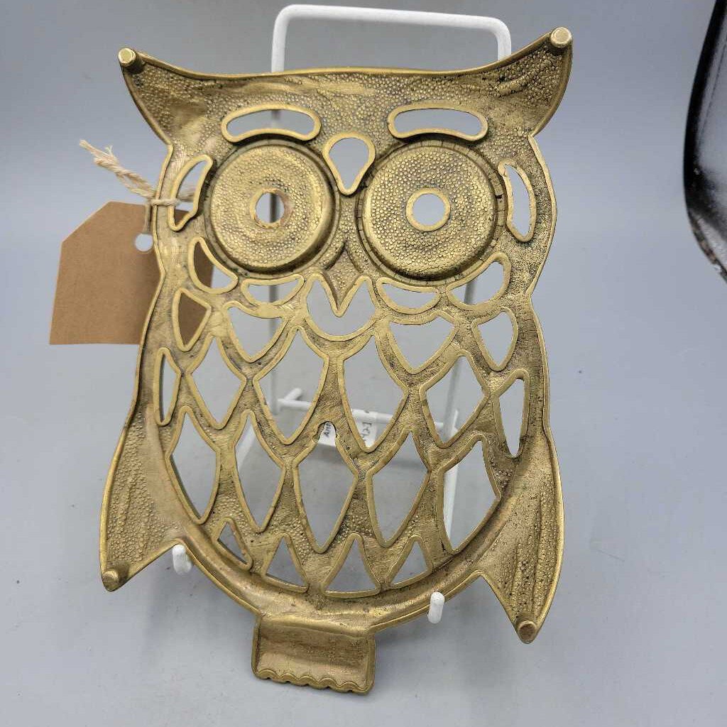 Brass Owl Trivet (0399)