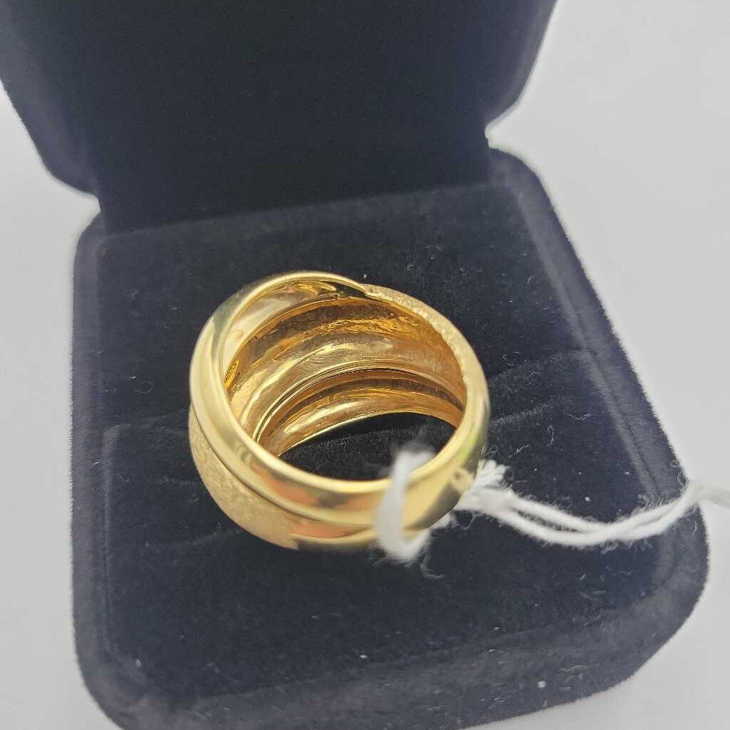 Vintage 18k BIRKS Bombe Ring, 10.2g - #11074