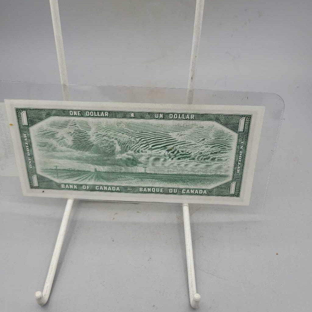 Canadian One Dollar bill1954 Unfolded (JAS)