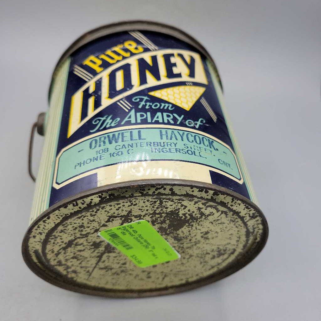 4lb. Pure Honey Tin Ingersoll Ontario (DR)