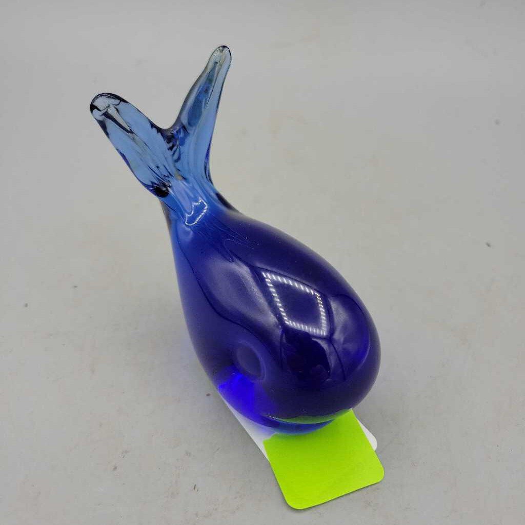 Cobalt Blue Whale Paper Weight (LOR)