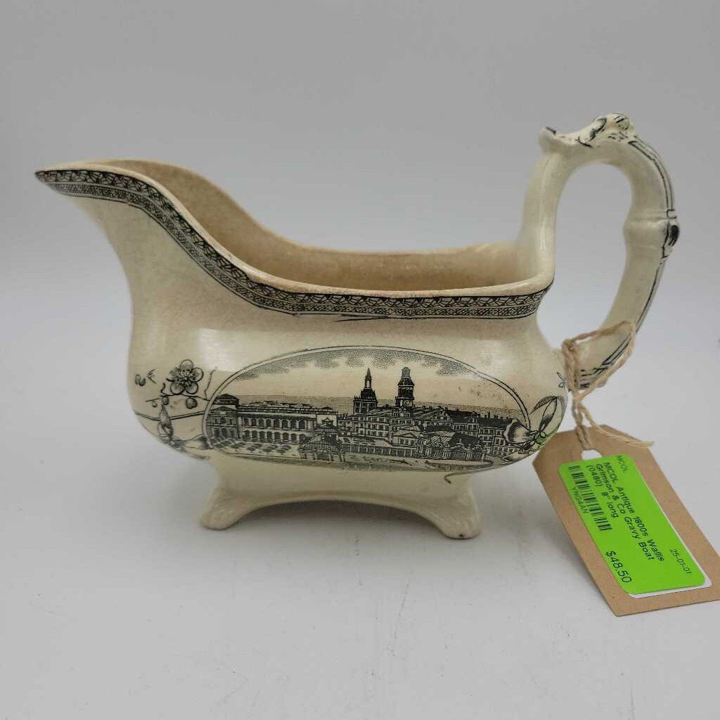 Antique 1800s Wallis Grimson & Co Gravy Boat (0480)