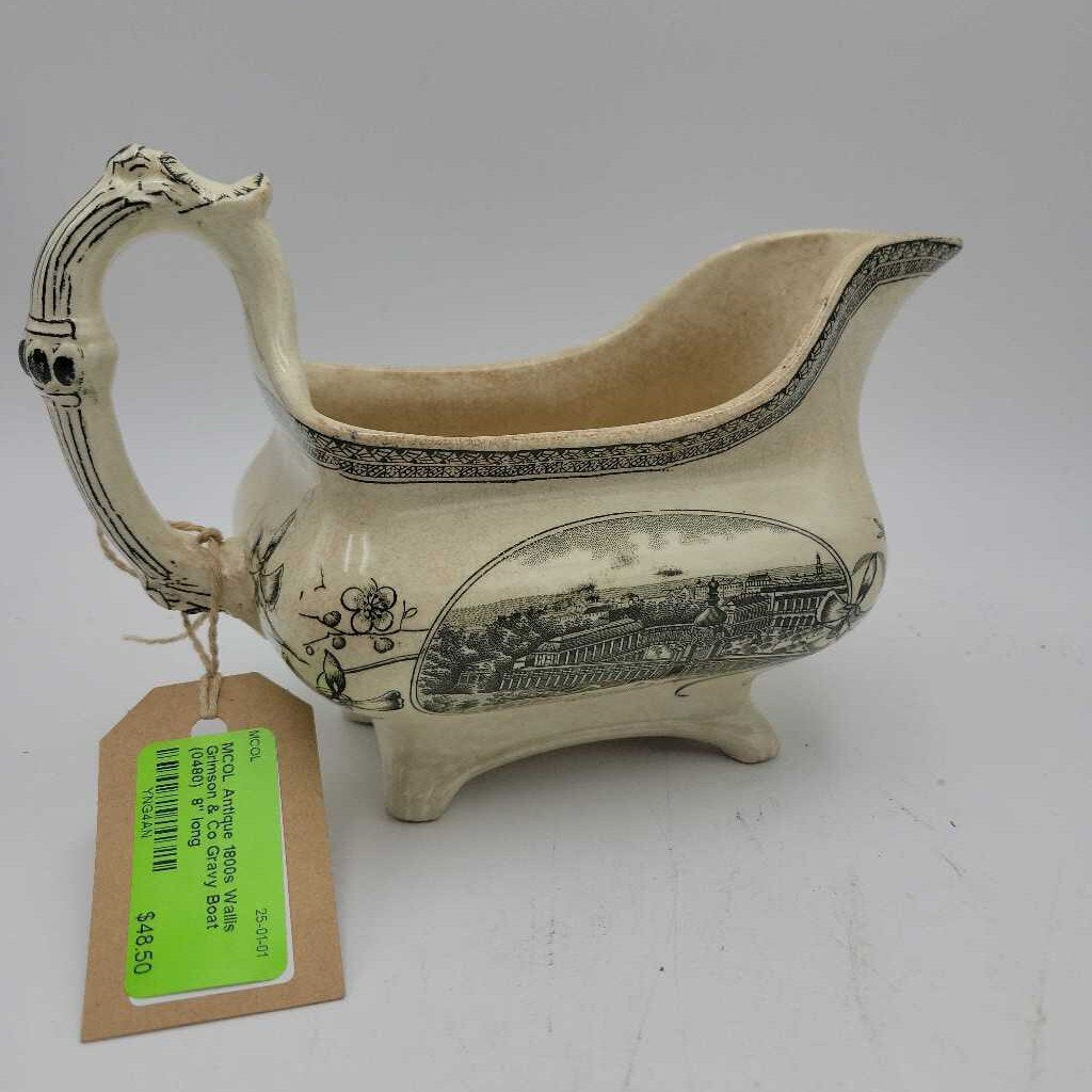 Antique 1800s Wallis Grimson & Co Gravy Boat (0480)