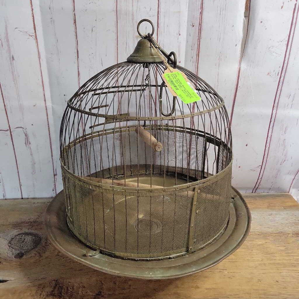 Vintage Brass "Hendryx" Dome Bird Cage - New Haven, Conn., USA (SAL)