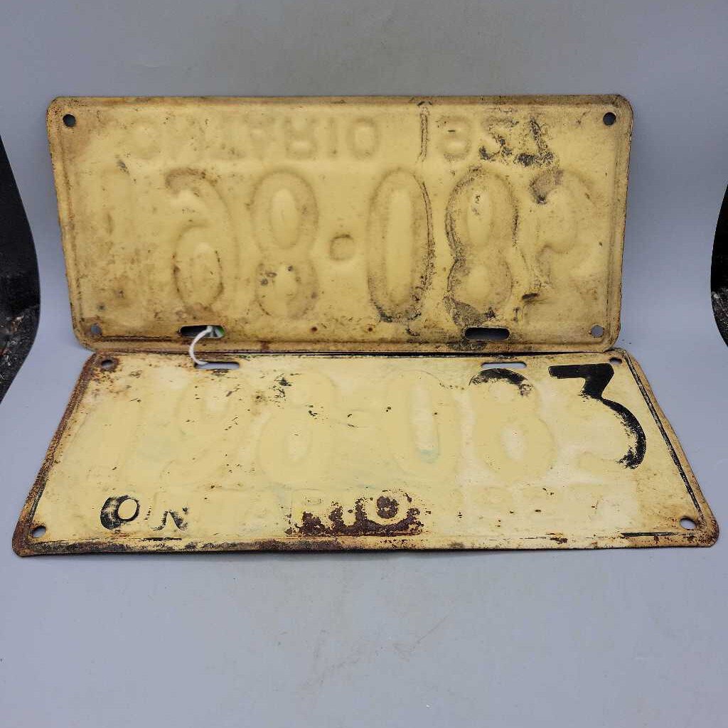 Antique Set of Ontario license plates 1927 (DEB)