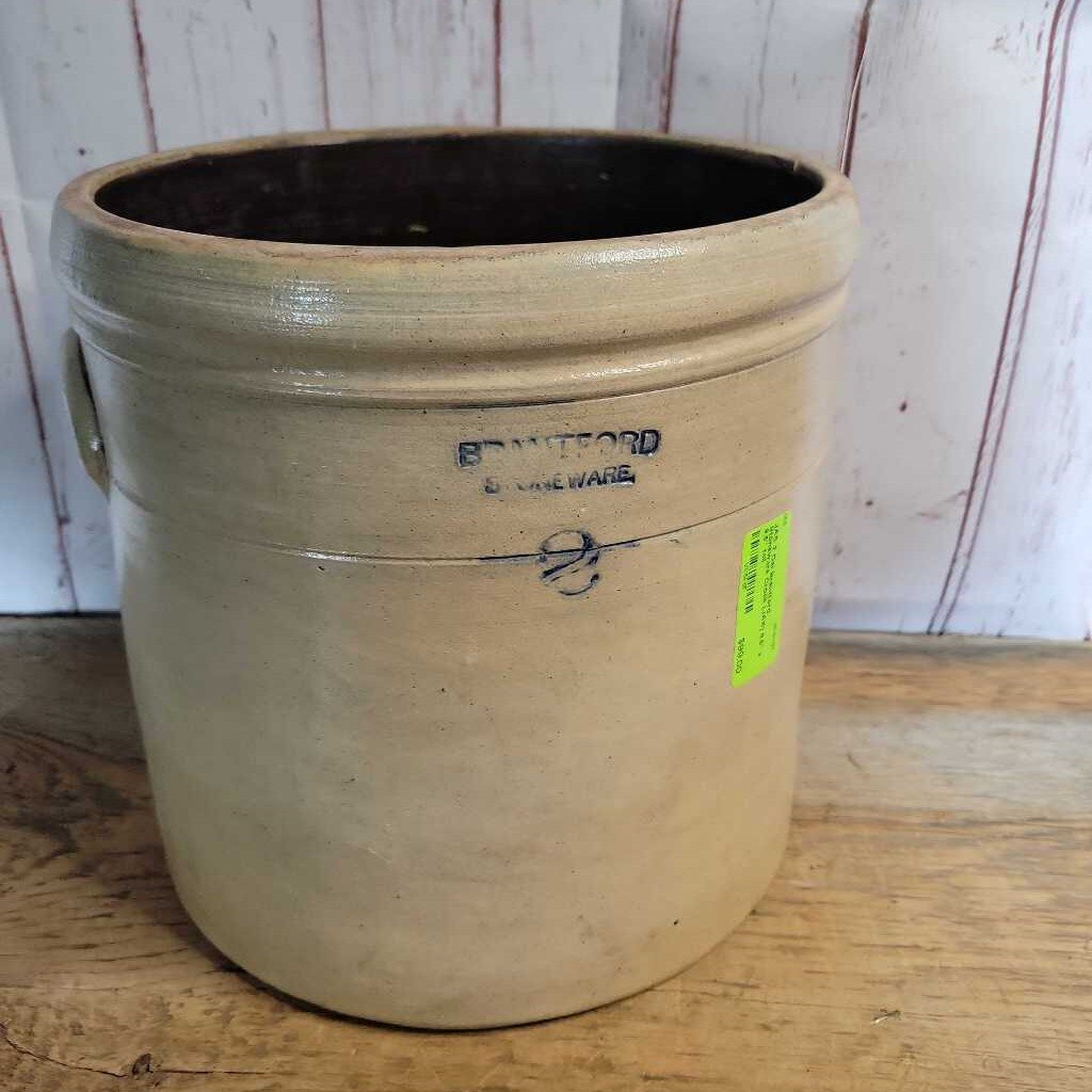 2 Gal Brantford Stoneware Crock (JAS)