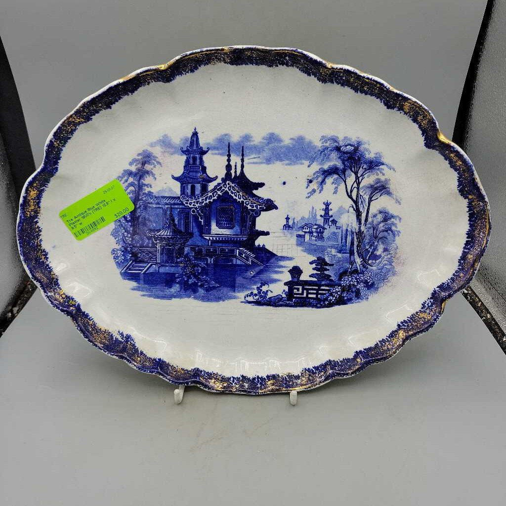 Antique Blue White Platter 1800's (TRE)